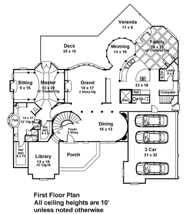 1st Floor Plan image of Smoke Rise House Plan